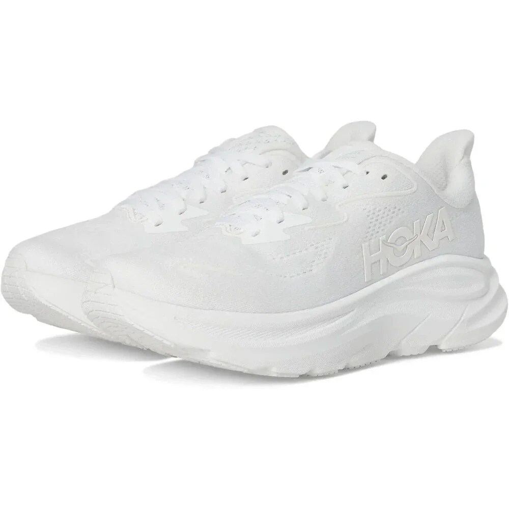 HOKA CLIFTON 9 WOMEN'S WWH WHITE RUNNING ATHLETIC SNEAKERS SZ 7 B